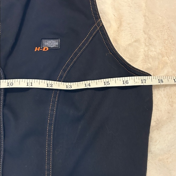 Harley-Davidson Black Denim Button-Up Vest Size Small - Picture 7 of 9